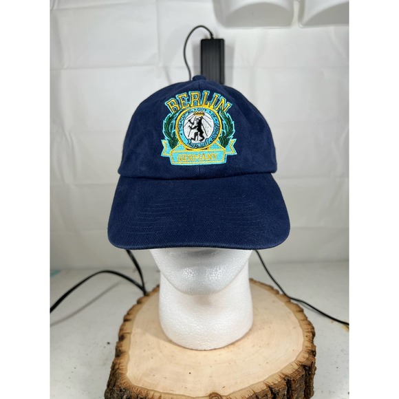 Berlin Germany Embroidered Blue Baseball Hat Cap with Metal Snap Buckle Closure - Picture 2 of 7